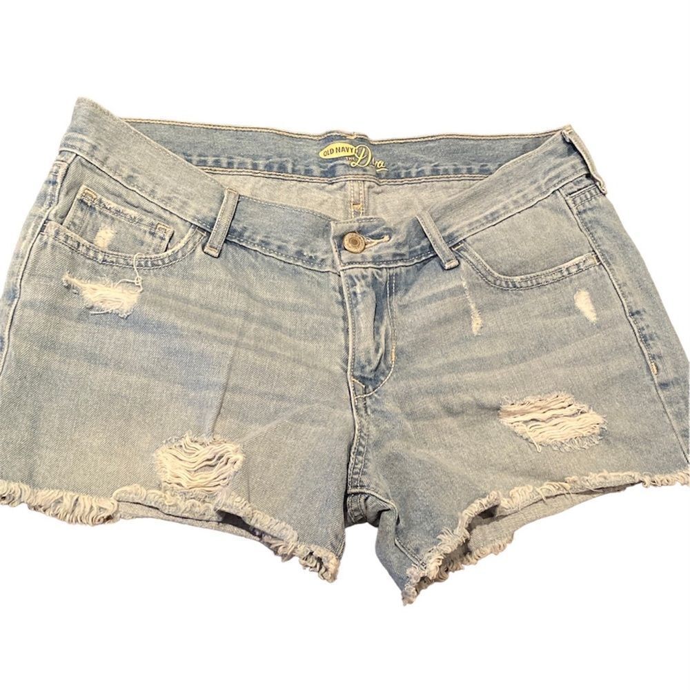 Old Navy Light Denim Distressed Jean Shorts Cut Off Shorts Sizw 6